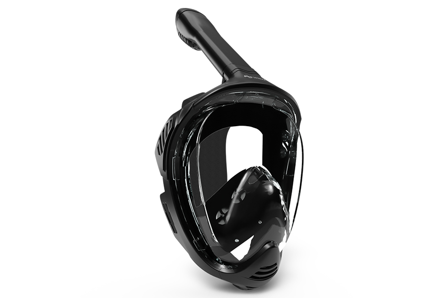 a black color snorkel mask