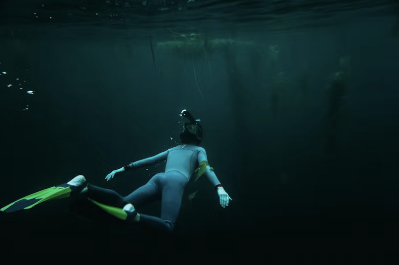 snorkeling in wetsuit