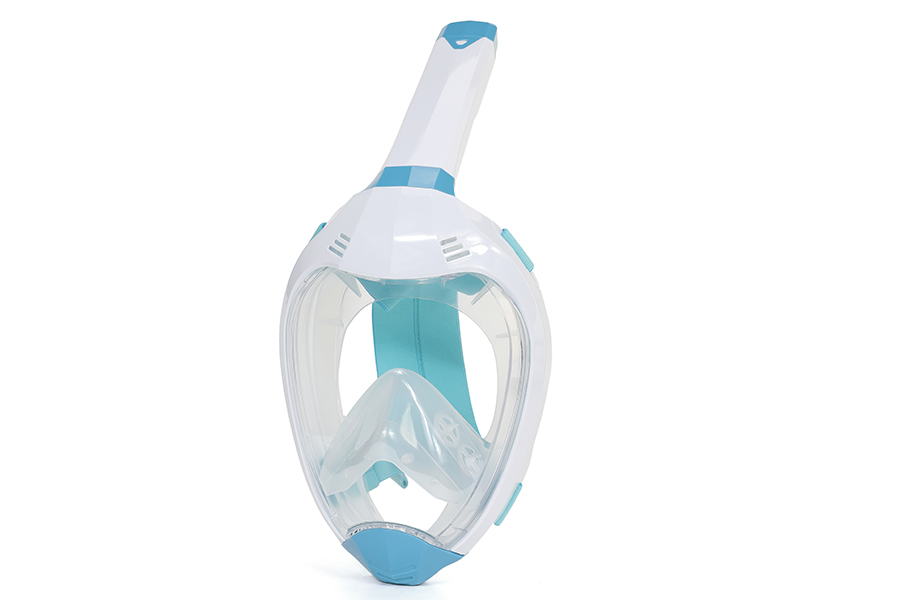 Emsmil Maschera Da Snorkeling Integrale Per Bambini XS - Vista A 180°, Antiappannamento, Sistema Dry Top, Con Supporto Per Fotocamera - Rosa