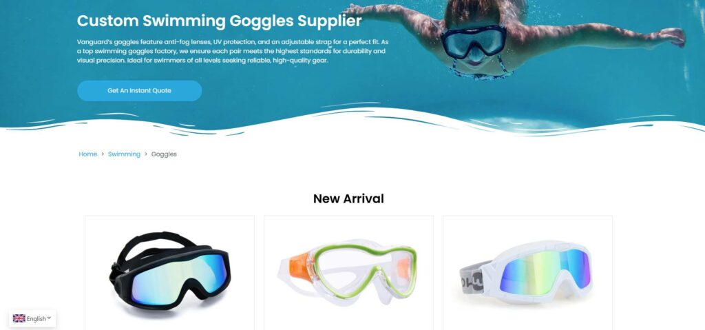 Vanguard is a swimming goggles supplier