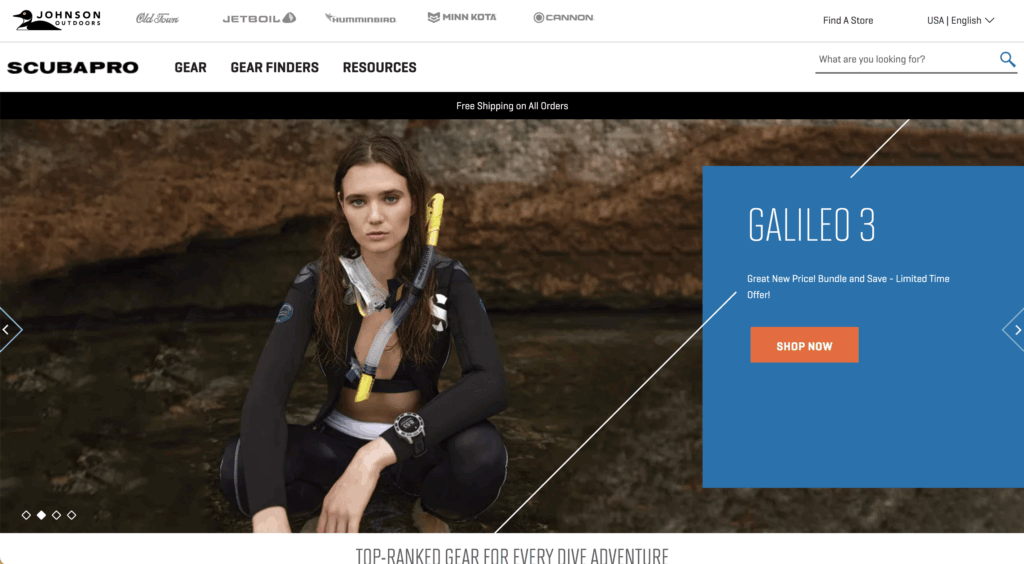 Scubapro homepage