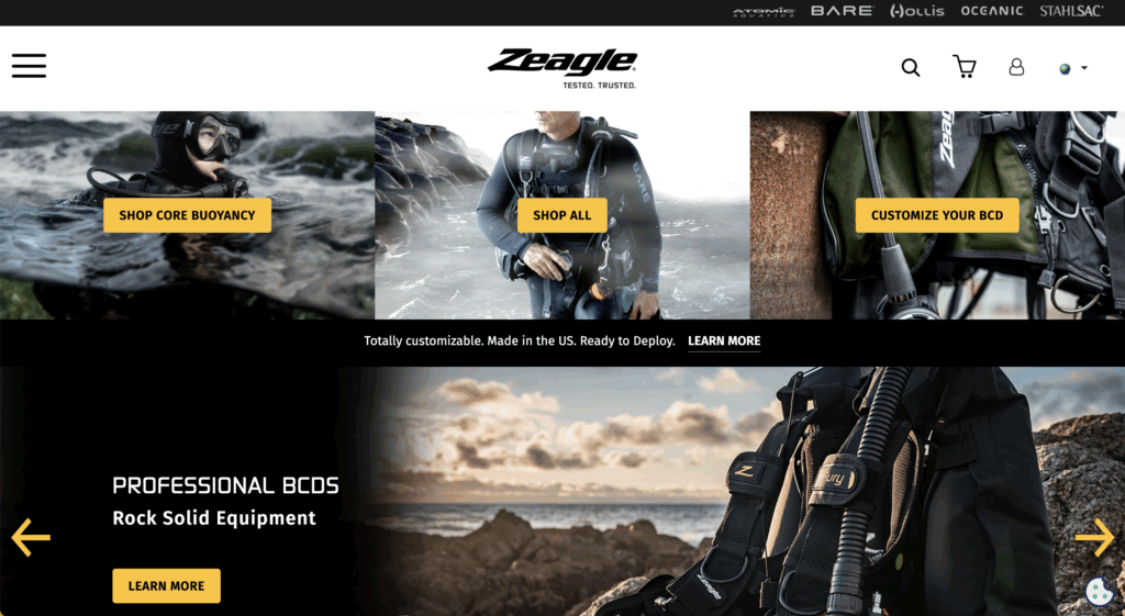 Zeagle homepage