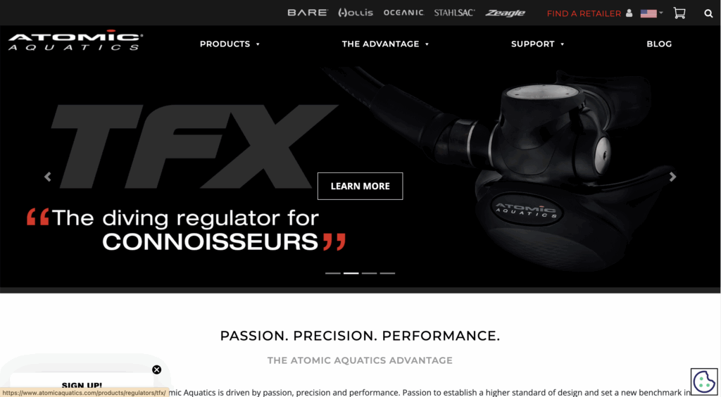 Atomic Aquatics homepage
