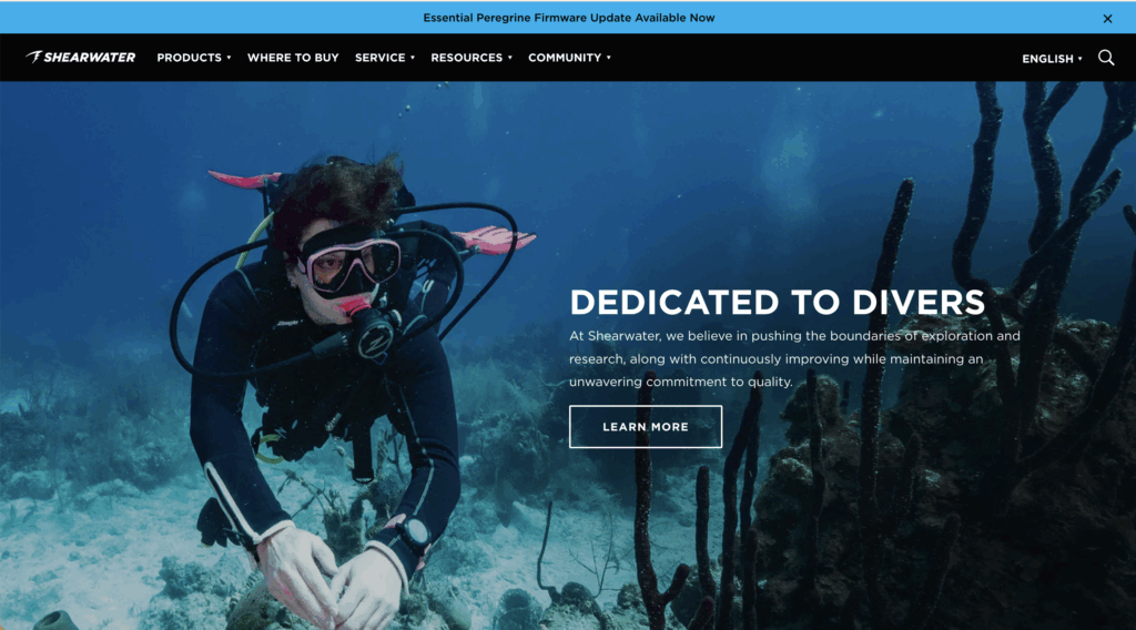 Shearwater homepage