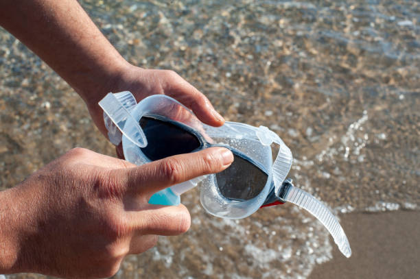 Spraying anti-fog on mask